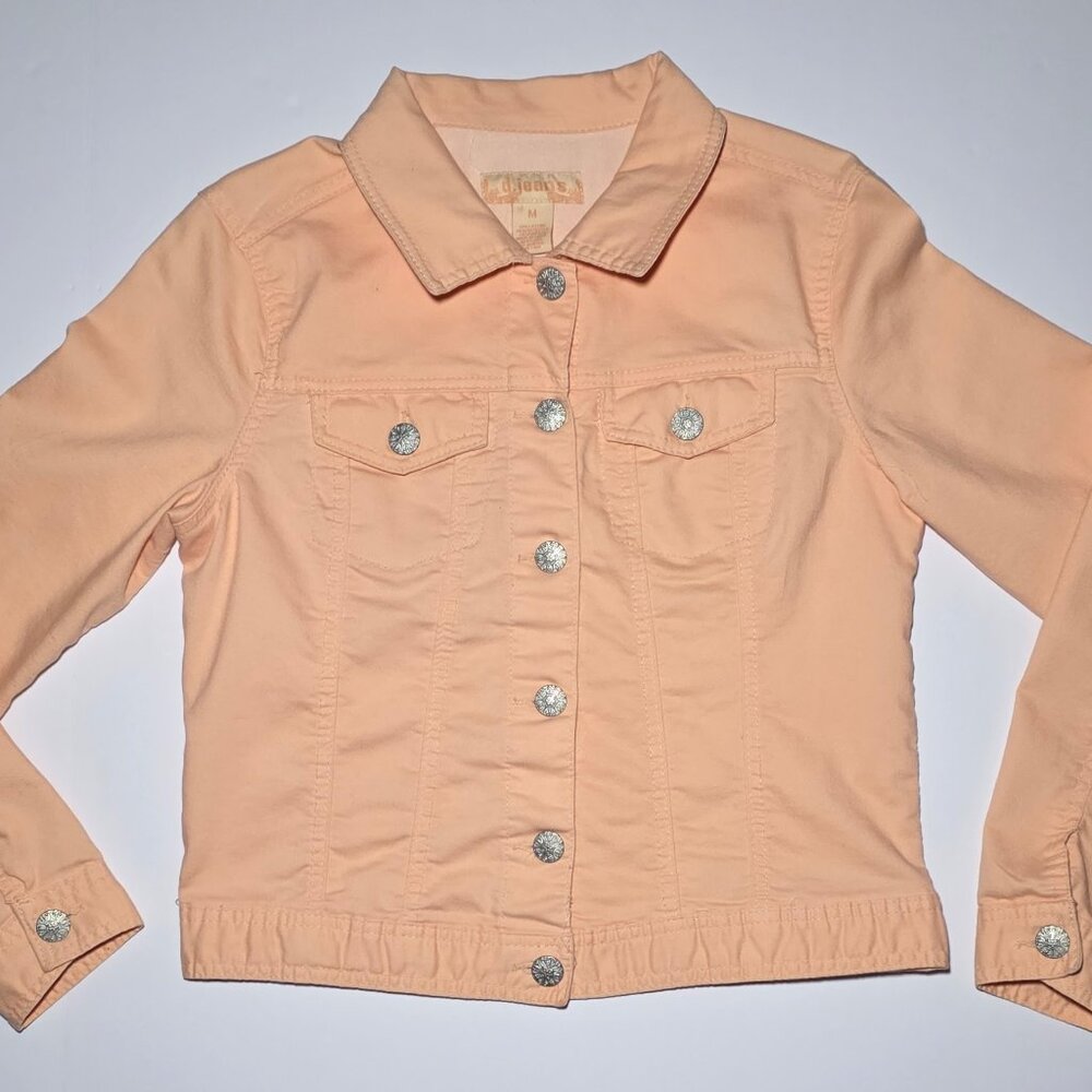 D Jeans Womens Orange Denim Button Up Jacket Size Medium